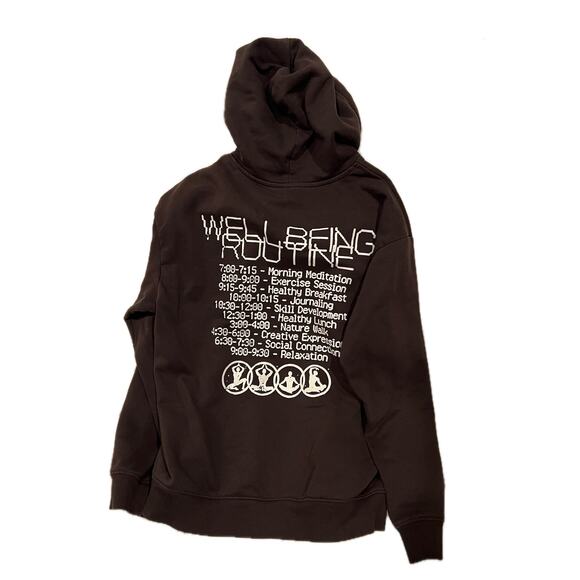 H&M Loose Fit Pullover Black Hoodie Mens Large - Picture 2 of 3